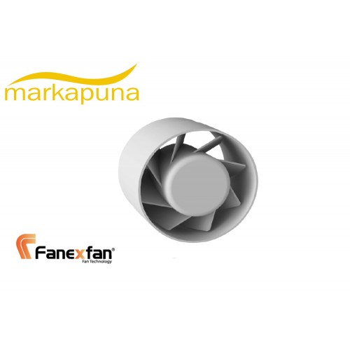 Fanex APKT 200 Kanal Tipi 20 cm 370 m³/h Debi Aksiyal Plastik Gövdeli Fan